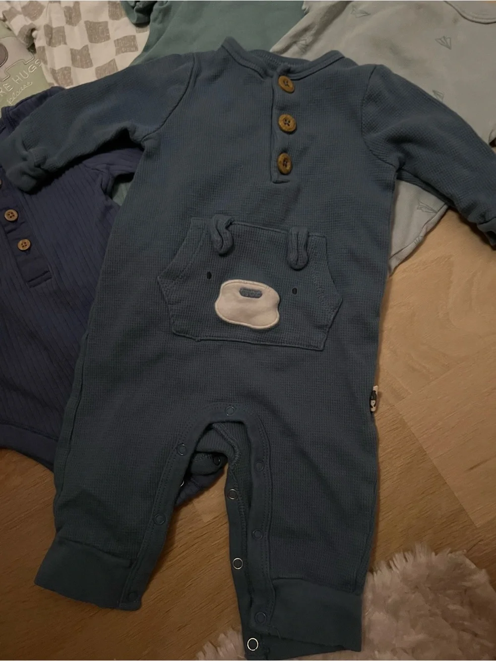 Bundle on Blue and Green Baby One-Piece